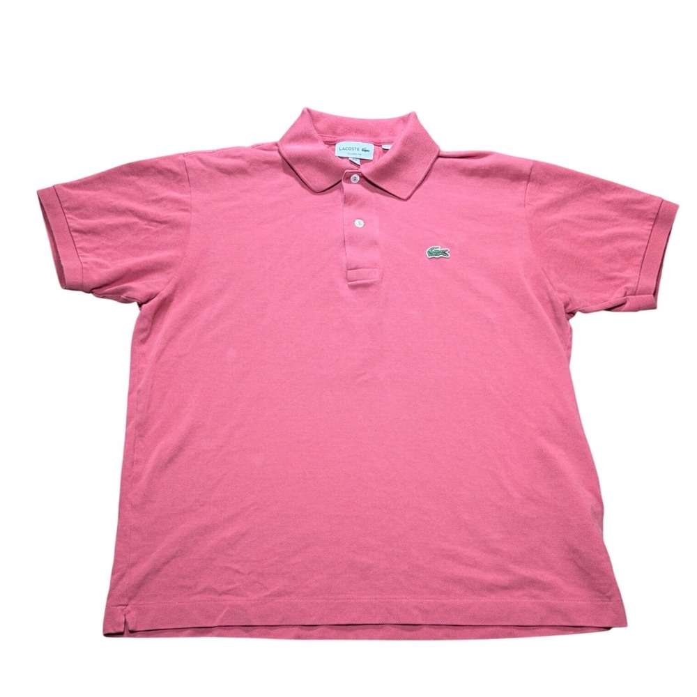 Lacoste Kids Pink Classic Fit Cotton Pique Polo Shirt Size L FR 5